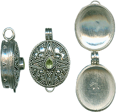 Peridot & sterling 'wish box' pendant
