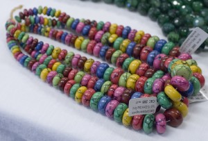 Dyed composite magnesite beads were an attention-getter!