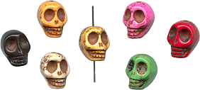 Multi-color tiny magnesite skull beads