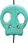 Flat "turquoise" magnesite skull beads