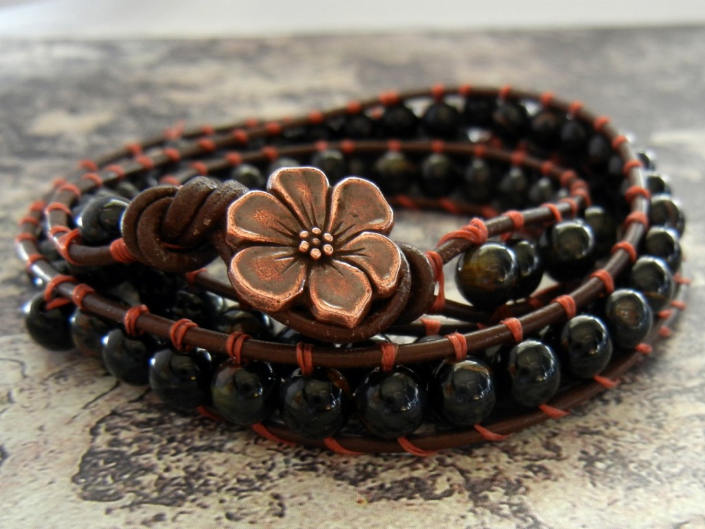 How to make wrapped leather bracelets - Rings and ThingsRings and