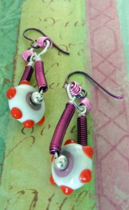 Pink Artistic Wire earrings