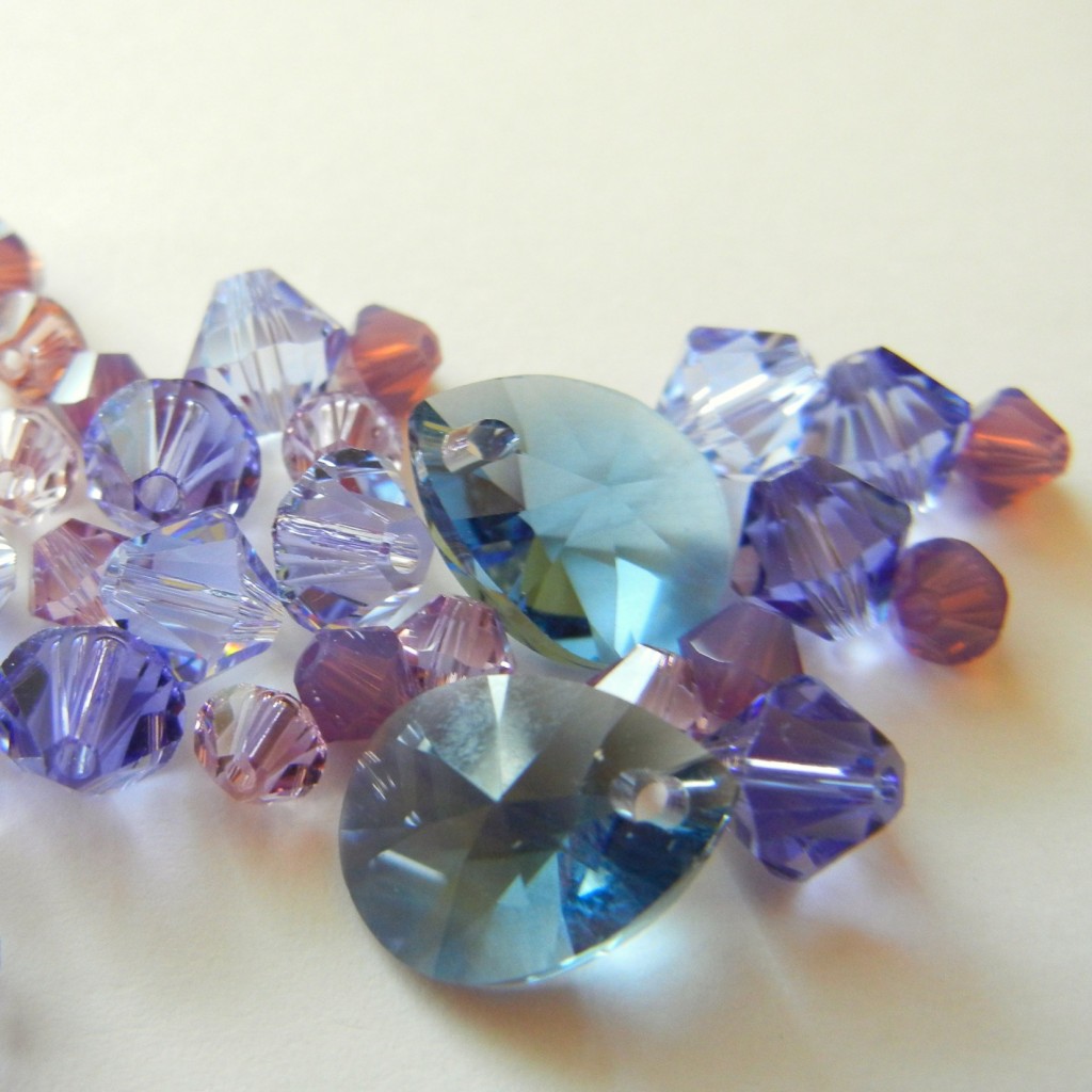 Denim blue with purple crystals