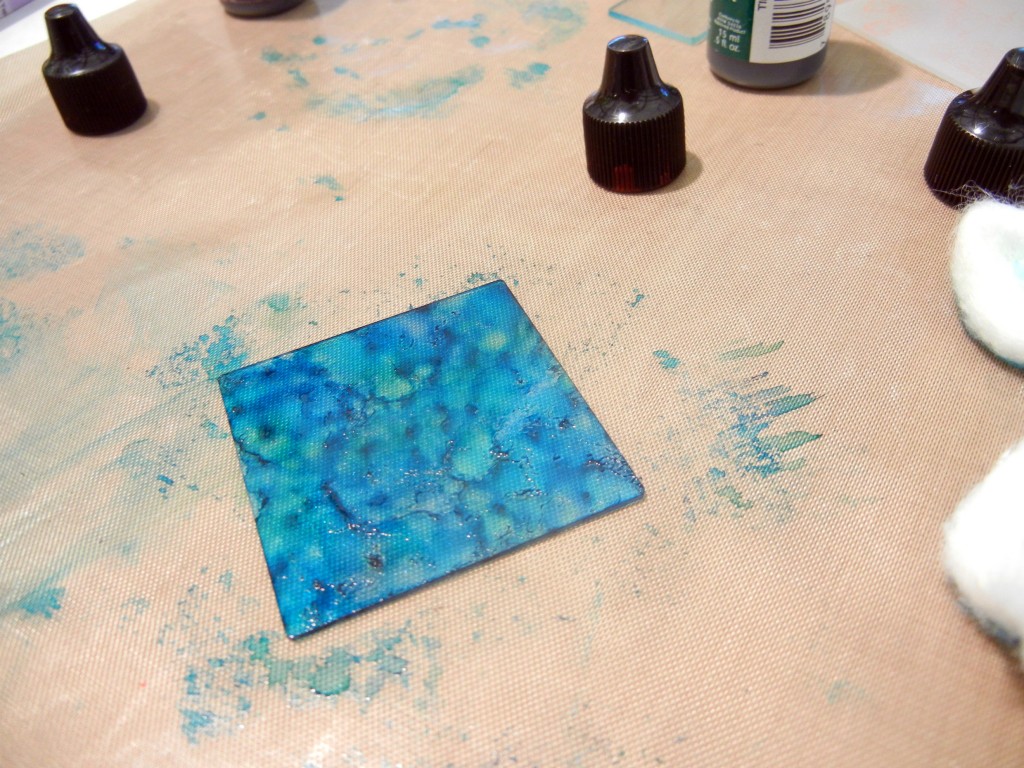 inked glass tile