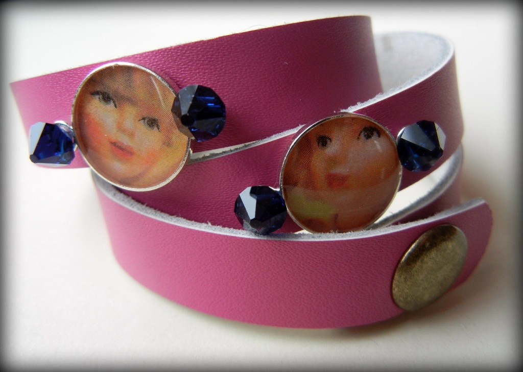 pink-leather-resin-bracelet