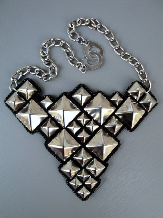 How fabulous is this modern bib necklace? It can be found in Nim's store, Lucky Twin. 