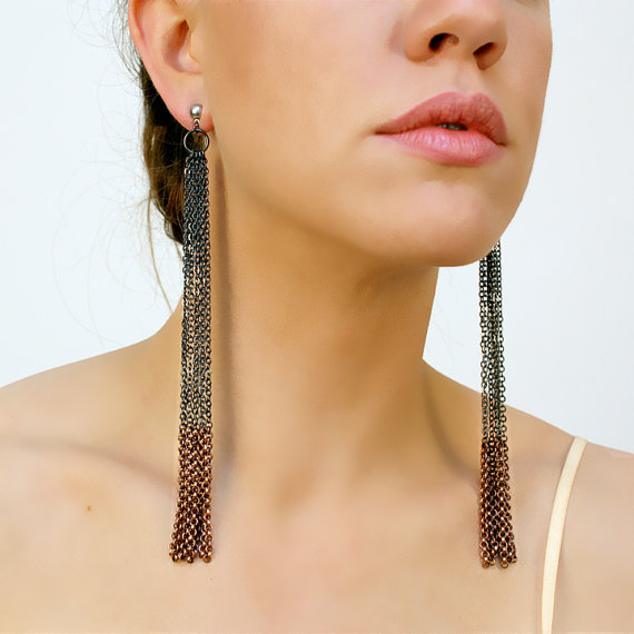 These earrings could have been featured in two categories! These tassel, shoulder duster earrings are such a statement! They are by urbaneARMOR.