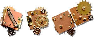 Fidget (hinged book pin) made with 1/16" eyelets and rivets