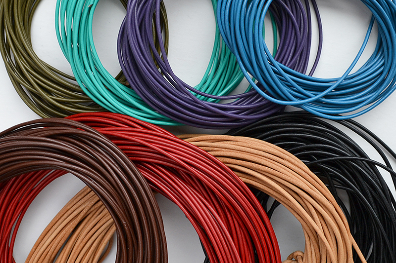 Choose from several colors of leather cord.