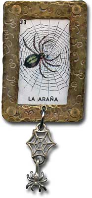 Metal work framed spider bar pin.