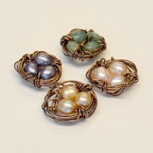 Finished: perfectly messy springtime wire-wrapped bird's nests!