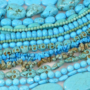 Turquoise dyed magnesite beads