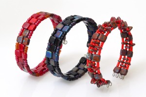 Czechmate and Memory Wire - Finished Cuff-Style bracelets