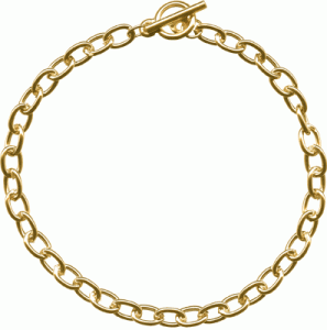 gold chain bracelet with oval links, perfect for charm bracelets