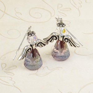 Lilac Shadow Angel Earrings