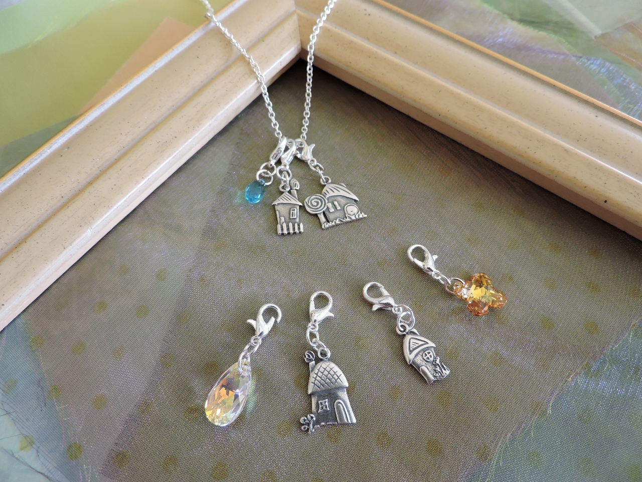 Charm Necklaces with Interchangeable Lobster Clasp Charms - Rings 
