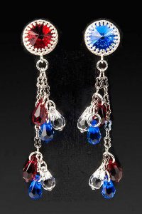 DIY 4th of July Earrings made with Swarovski crystal