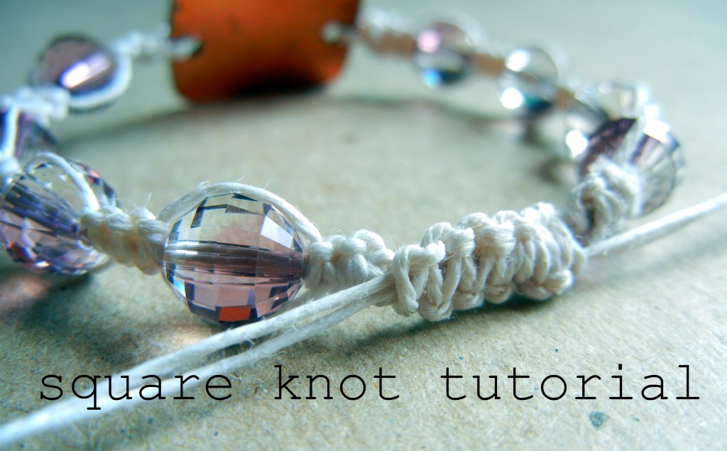 How to make a bracelet with square knot, thread bracelet making tutorial