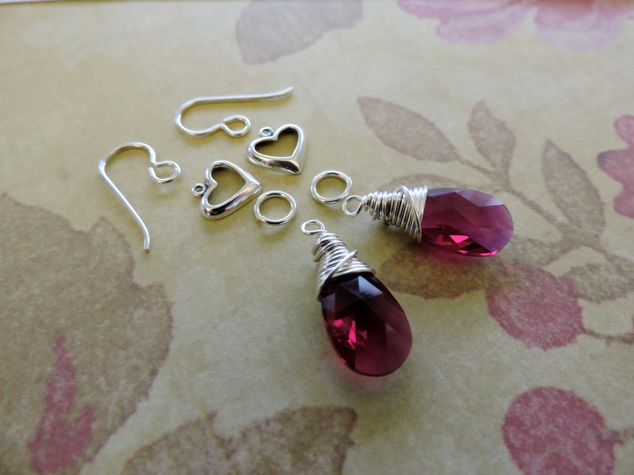 Sweet Sterling Silver Heart Earrings with Swarovski Crystals - Rings ...