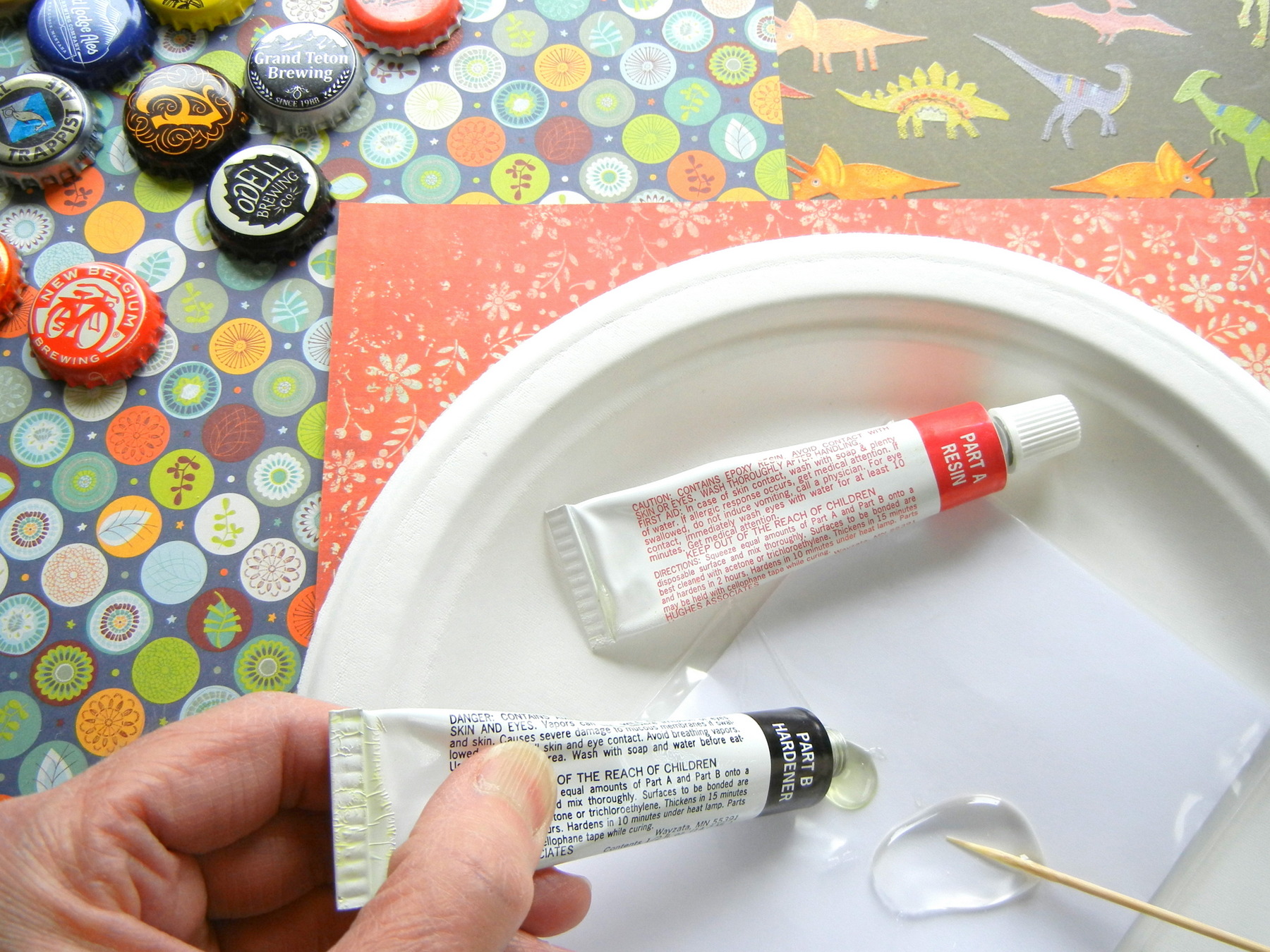 Bottlecap Magnets with Mock Resin, 3 Ways (Kids Crafts) {tutorial}