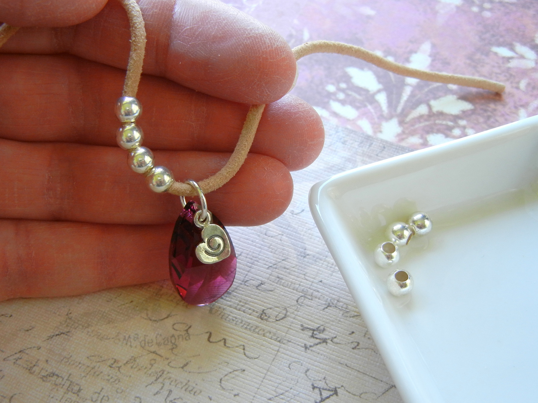 Jewelry Making Tutorial July Birthstone Necklace - Rings and