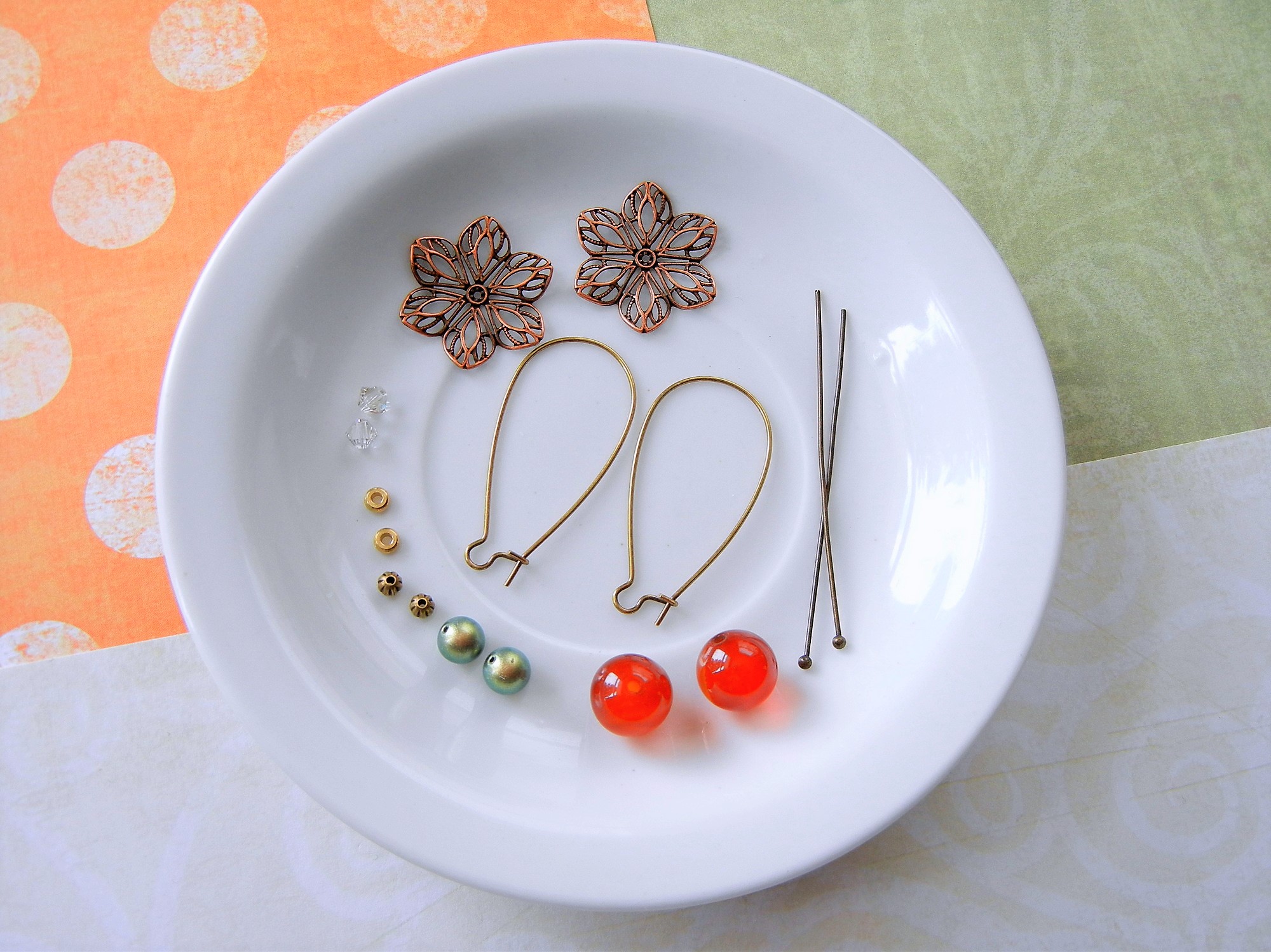 Jewelry DIY - Make Flower Earrings Featuring Dapped Filigree Bead